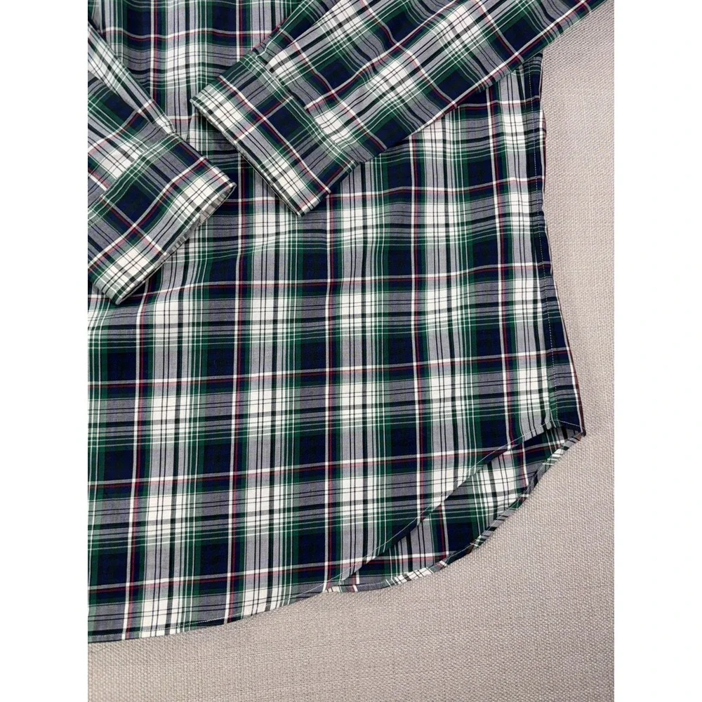 Vintage Polo Ralph Lauren Men's Plaid Classic Fit Button Up Dress Shirt Size L